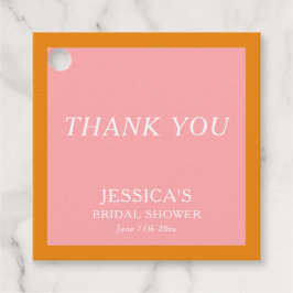 Etiquetas Para Recuerdos Modern Pink and Orange Bridal Shower Welcome Sign