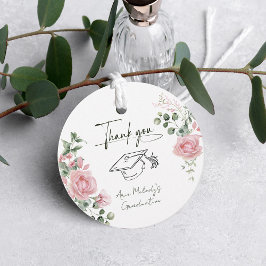 Etiquetas Para Recuerdos Modern Pink Roses Script Graduation