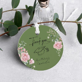 Etiquetas Para Recuerdos Modern Pink Roses Script Graduation