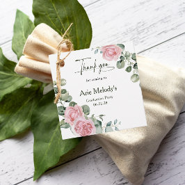 Etiquetas Para Recuerdos Modern Pink Roses Script Graduation