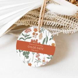 Etiquetas Para Recuerdos Modern Retro Groovy Baby Shower Gracias