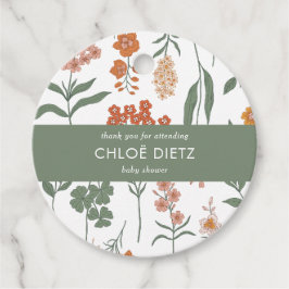 Etiquetas Para Recuerdos Modern Retro Groovy Baby Shower Gracias