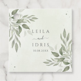 Etiquetas Para Recuerdos Modern Sage Greenery Wedding Favor Tags