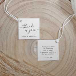 Etiquetas Para Recuerdos Modern Simple Thank You Handwriting Heart Wedding