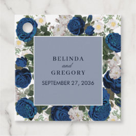 Etiquetas Para Recuerdos Moderna acuarela floral azul elegante matrimonio