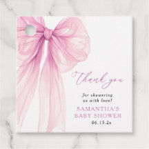 Moderna Baby Shower Bow Rosa Gracias