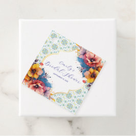 Etiquetas Para Recuerdos Moderna ducha de novia con azulejos azules mediter