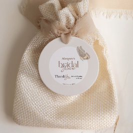 Etiquetas Para Recuerdos Moderna ducha de novia Minimalista de mariposa bei