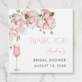 Etiquetas Para Recuerdos Moderna Ducha De Novias De Flores Rosa Gracias