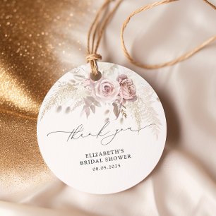Etiquetas Para Recuerdos Moderna ducha Rosa floral nupcial