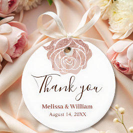 Etiquetas Para Recuerdos Moderna elegancia simple rosa Boda de oro Gracias