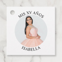 Etiquetas Para Recuerdos Moderna foto Minimalista de mis XV años