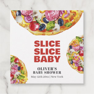 Etiquetas Para Recuerdos Moderna Moda Italiana Slice Pizza Baby Shower