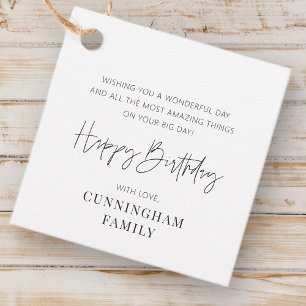 Etiquetas Para Recuerdos Moderna Moda Minimalista simple feliz cumpleaños