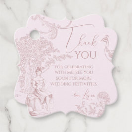 Etiquetas Para Recuerdos Moderna Moda Toile de Jouy Picnic Bridal Shower