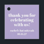 Etiquetas Para Recuerdos Moderna Negrita Morado Bat Mitzvah Personalizado G<br><div class="desc">Audaz Tipografía Personalizada Lavanda Morado Moderno Gracias Etiquetas Favorables</div>