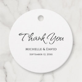 Etiquetas Para Recuerdos Moderna y elegante Boda de guiones gracias