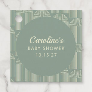 Etiquetas Para Recuerdos Moderno Arch Line Art Sage Green Baby Shower Perso