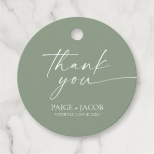 Etiquetas Para Recuerdos Moderno Boda elegante Minimalista Sage Green
