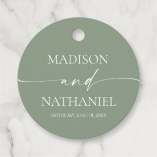 Etiquetas Para Recuerdos Moderno Boda elegante Minimalista Sage Green