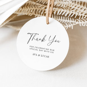 Etiquetas Para Recuerdos Moderno Boda Minimalista Gracias Vuelta