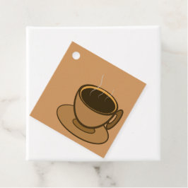 Etiquetas Para Recuerdos Moderno café café marrón de mediados de siglo