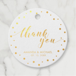 Etiquetas Para Recuerdos Moderno Chic Confeti Gracias Bodas Tarjeta de agra