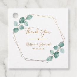 Etiquetas Para Recuerdos Moderno Eucalyptus Watercolor Gold Script Boda