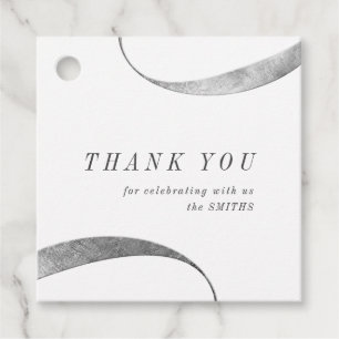 Etiquetas Para Recuerdos Moderno minimalista clásico plateado y blanco grac