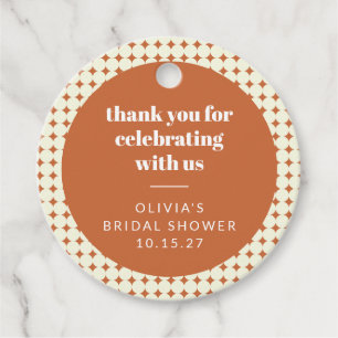 Etiquetas Para Recuerdos Moderno Terracota Dots Bridal Shower Personalizado