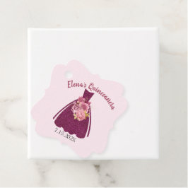 Etiquetas Para Recuerdos Moderno traje Purpurina Quinceañera