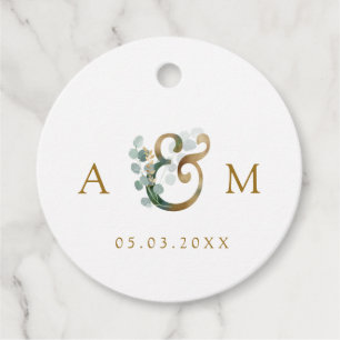 Etiquetas Para Recuerdos Moderno y elegante Eucalyptus Ampersand Boda