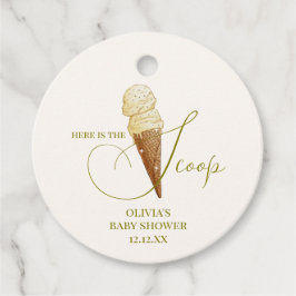 Etiquetas Para Recuerdos Moderno y elegante Scoop Ice Cream Baby Shower