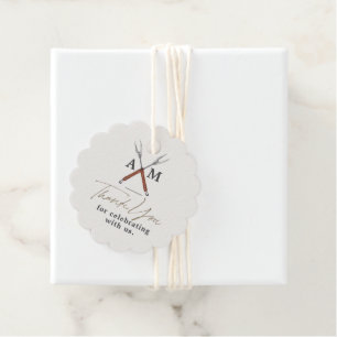 Etiquetas Para Recuerdos Monograma BBQ de compromiso