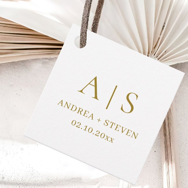 Etiquetas Para Recuerdos Monograma Boda con clase Gold (Subido por el creador)