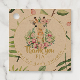 Etiquetas Para Recuerdos Monograma Boho Giraffe Baby Shower Floral Favor Et
