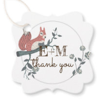 Monograma de ardilla de bosque rústico de agradeci