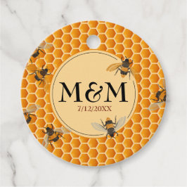 Etiquetas Para Recuerdos Monograma de Honeycomb Boda de Honey Jar