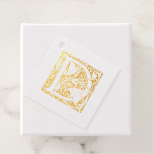 Etiquetas Para Recuerdos Monograma de la letra D del aniversario del boda