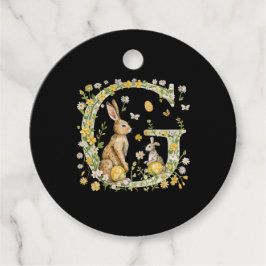 Etiquetas Para Recuerdos Monograma de Pascua G (Texto personalizable)