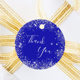 Etiquetas Para Recuerdos Monograma de polvo del purpurina azul plateado rea