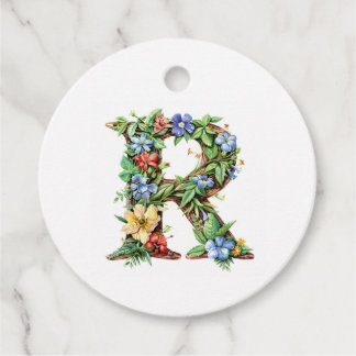 Etiquetas Para Recuerdos Monograma floral acuarela R