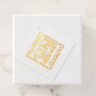 Etiquetas Para Recuerdos Monograma H de la letra iluminada del aniversario