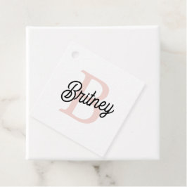 Etiquetas Para Recuerdos Monograma personalizado moderno y nombre Pastel ro