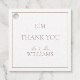 Etiquetas Para Recuerdos Monograma rosa moderno Gracias Boda de guiones