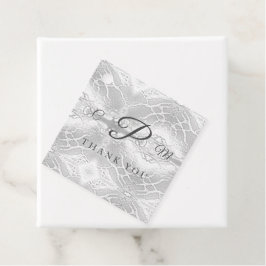 Etiquetas Para Recuerdos Monogramado de Faux-Satin