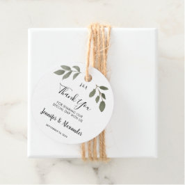 Etiquetas Para Recuerdos Monogramo botánico rústico Gracias boda