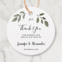 Etiquetas Para Recuerdos Monogramo botánico rústico Gracias boda