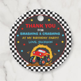 Etiquetas Para Recuerdos Monster Truck Rally Cumpleaños Decoración de la fi