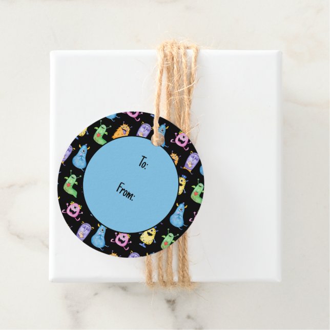 Etiquetas Para Recuerdos Monstruos adorables (In situ)